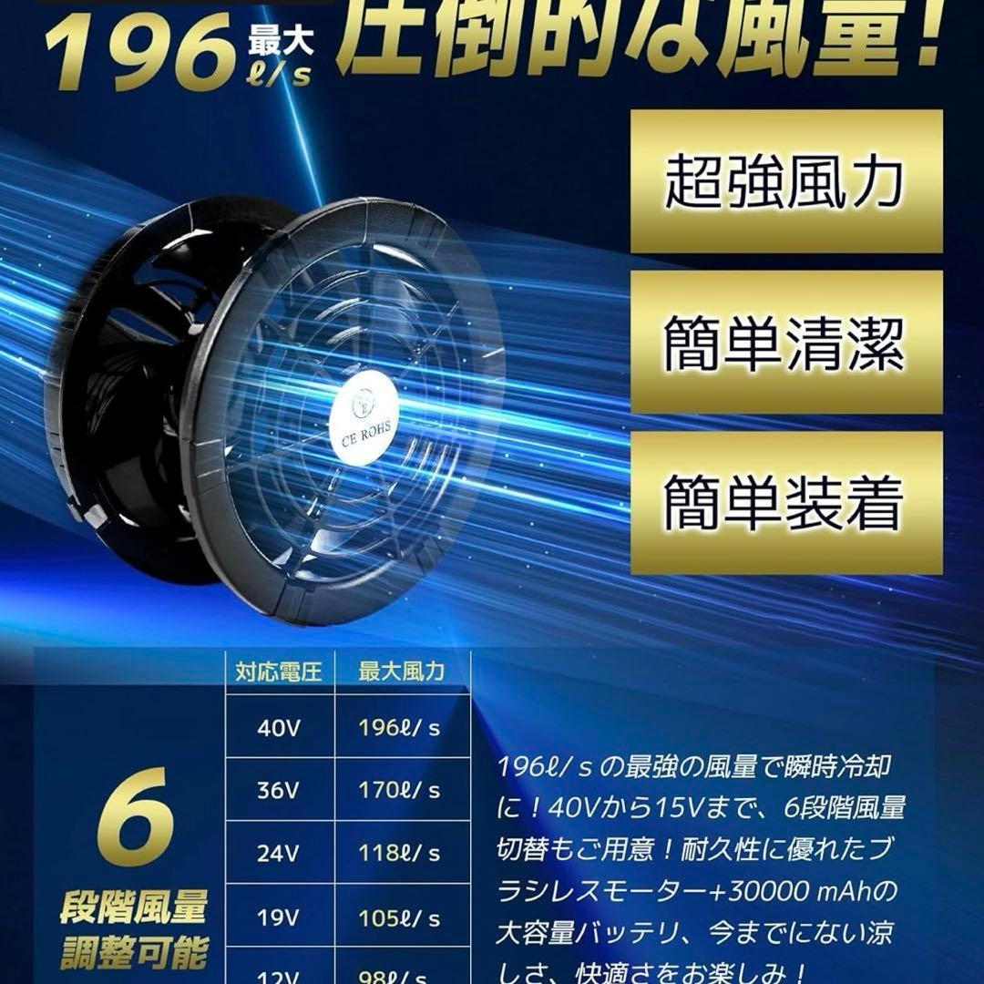 ファンバッテリーセット 40V/30000mAh 空調作業服 PSE認証済