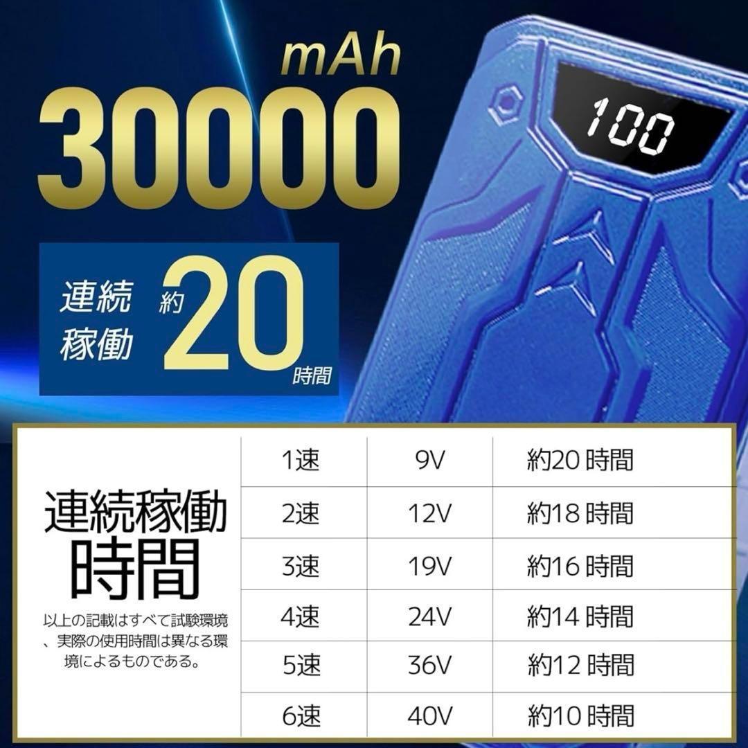 ファンバッテリーセット 40V/30000mAh 空調作業服 PSE認証済