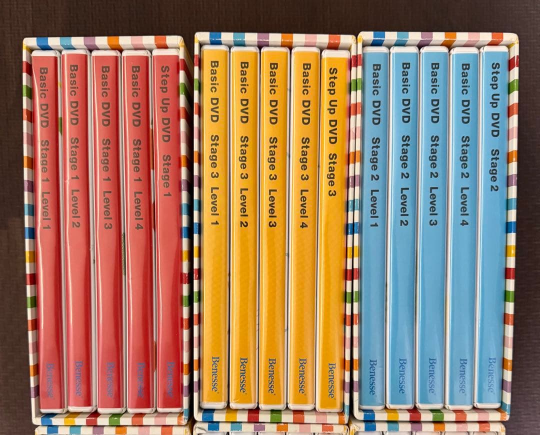 ワールドワイドキッズの英語学習用DVDセット、全6ステージ