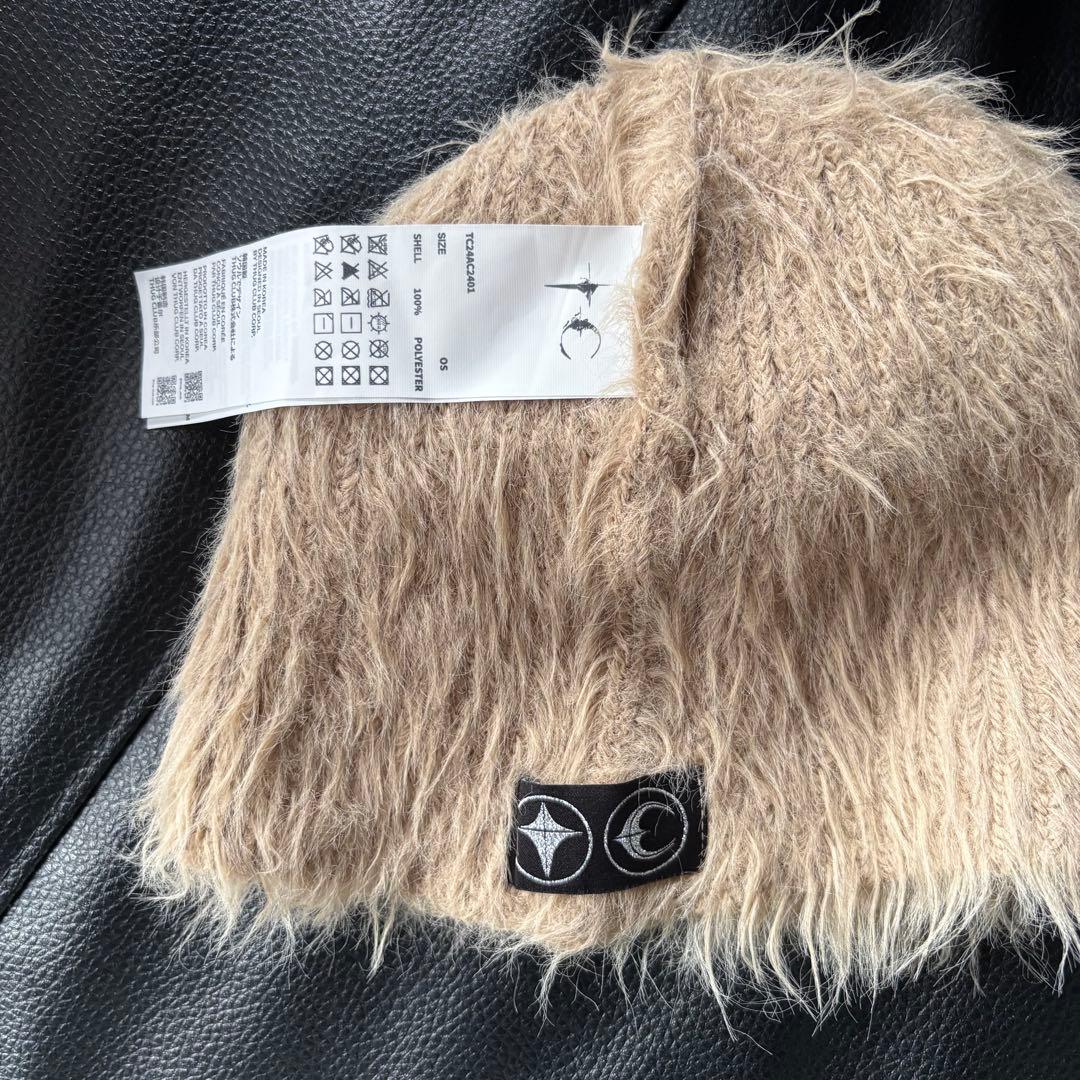 ベージュファーニット帽　ビーニー　thug club