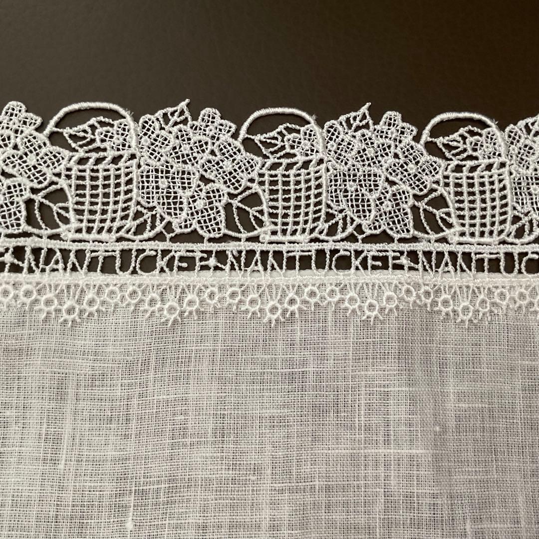 ナンタケット　近沢レース　限定リネンひざ掛け　レースハンカチ 大判