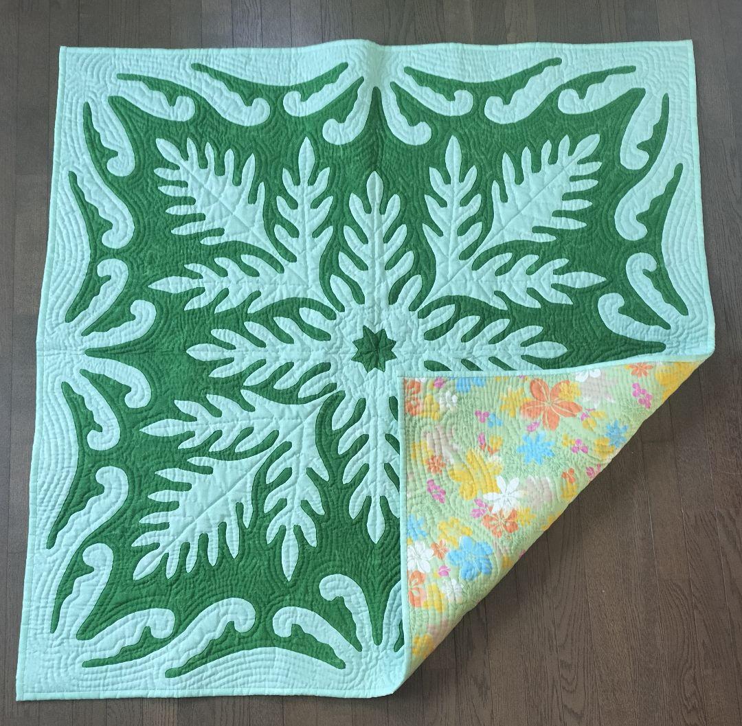 ハワイアンキルト　マルチマット　タペストリー　ハンドメイト