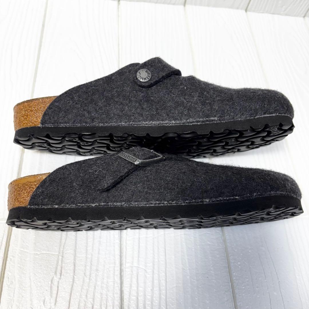 美品 ビルケンシュトック ボストン フェルト 37 24cm グレー