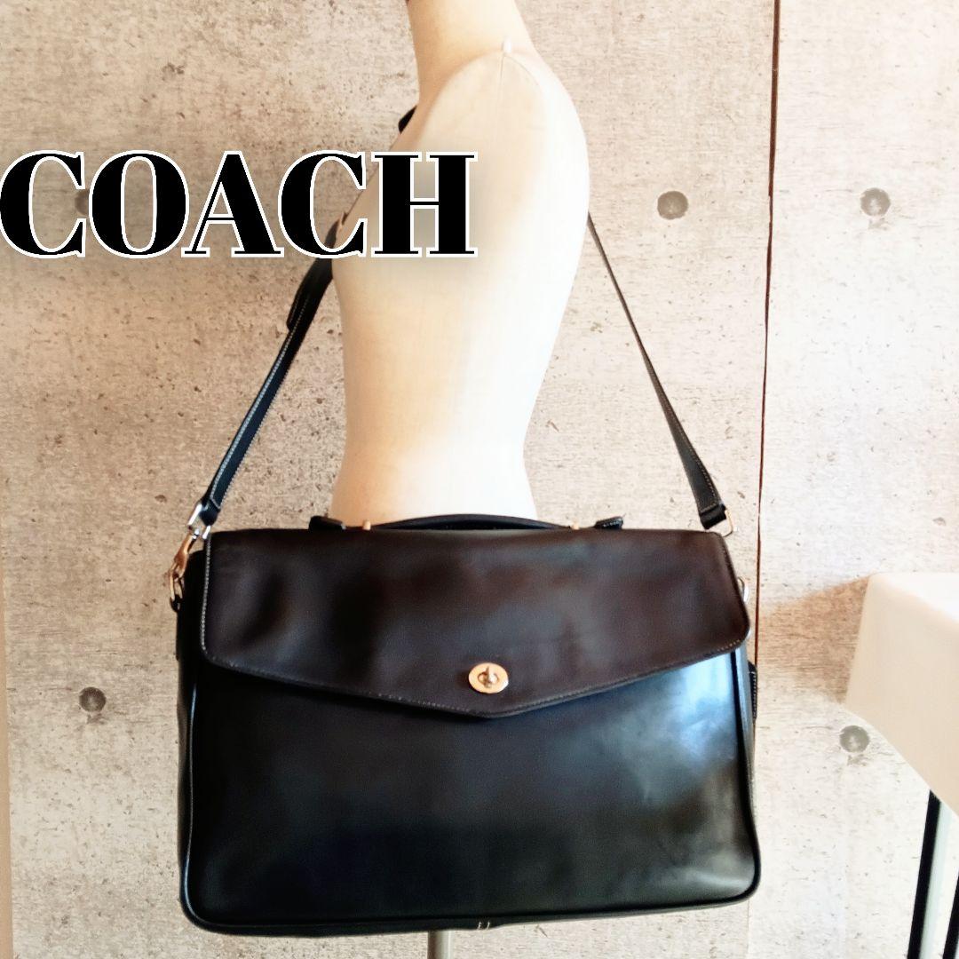 良品 コーチ 2way レザー ショルダー ハンドバッグ 鞄 レディース メンズ