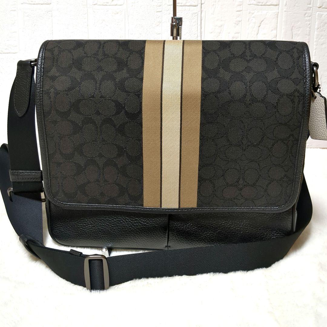 極美品 COACH トンプソン シグネチャー ショルダーバック　C5387