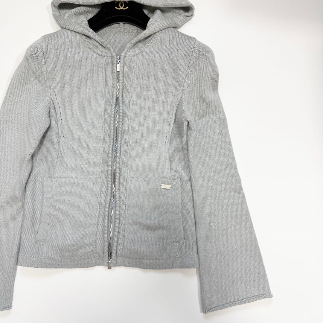 【美品】フォクシー リリーパーカー コットン カーディガン フーディー　38