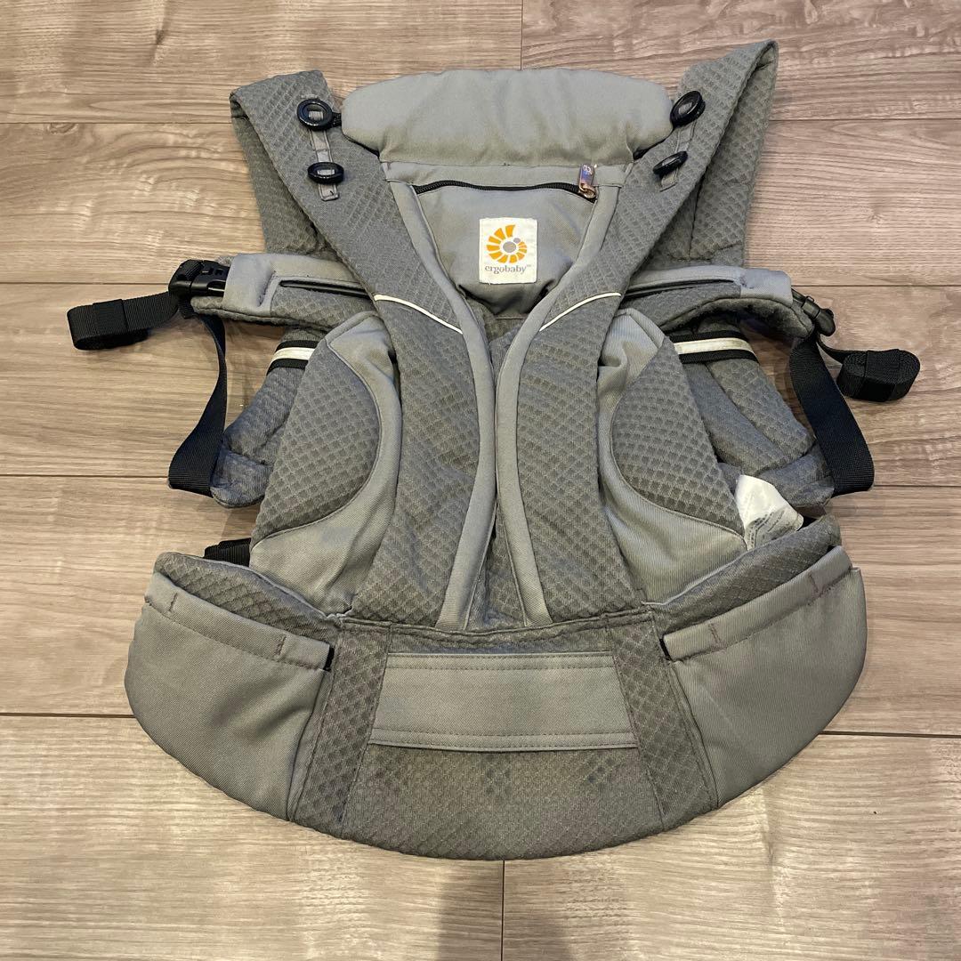 【エルゴベビー 】グレー 抱っこ紐 収納ポーチ付き➕収納バッグ付き