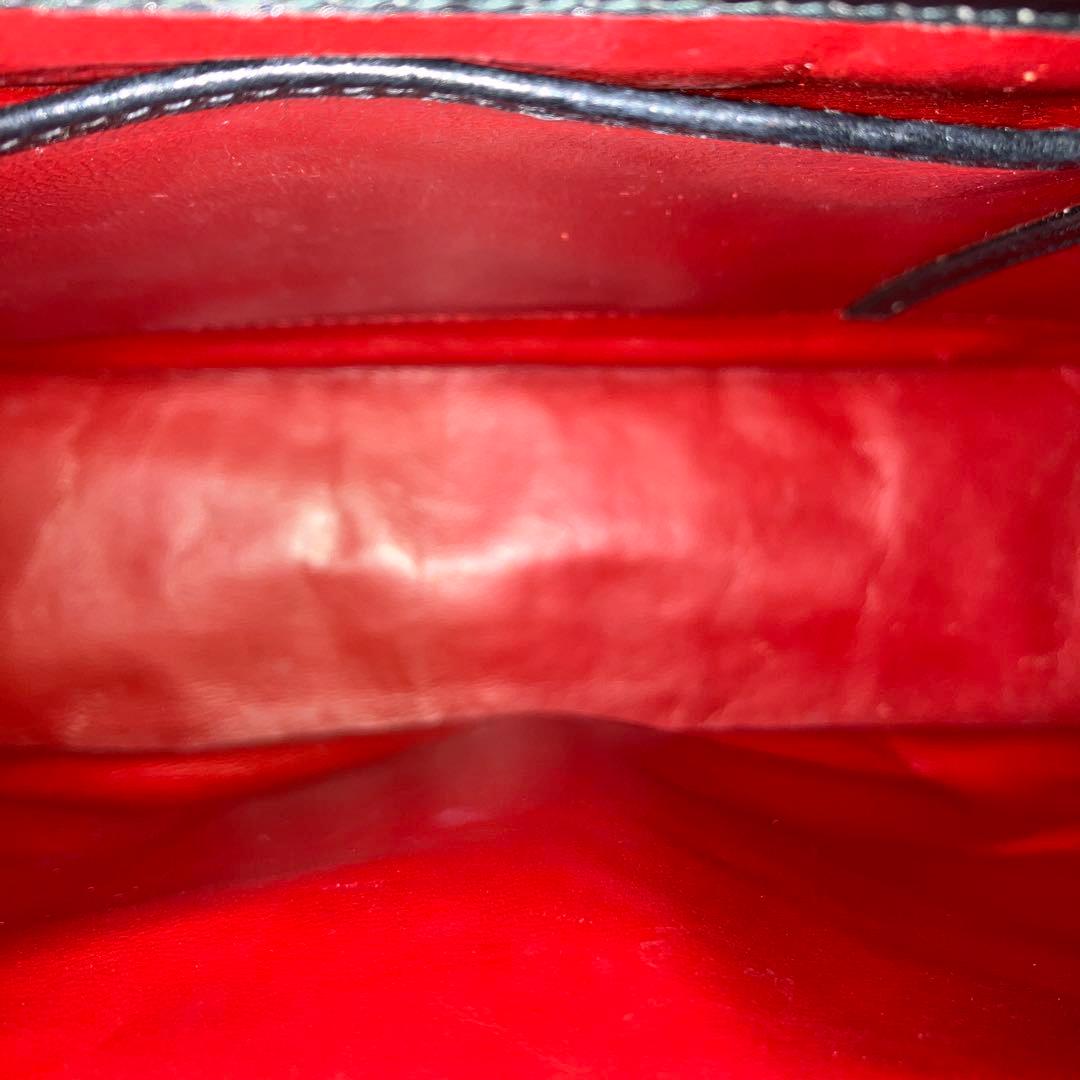 GUCCI オールドグッチ　レザー　ブラック　ターンロック　フォーマルバッグ