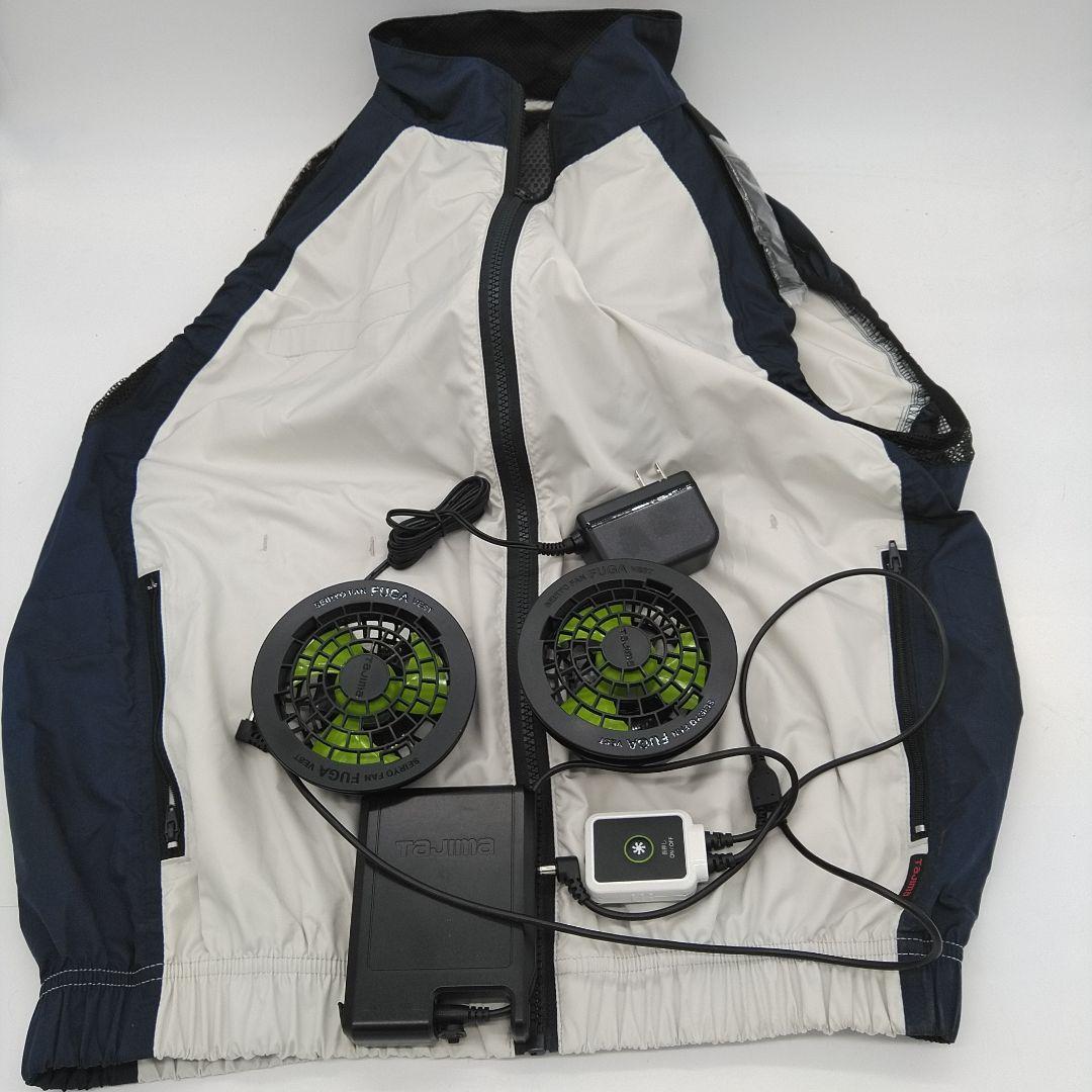 動作確認済　タジマ　空調服　風雅ベスト　熱中症　ハーネス　作業着　空調ファン　Ｌ