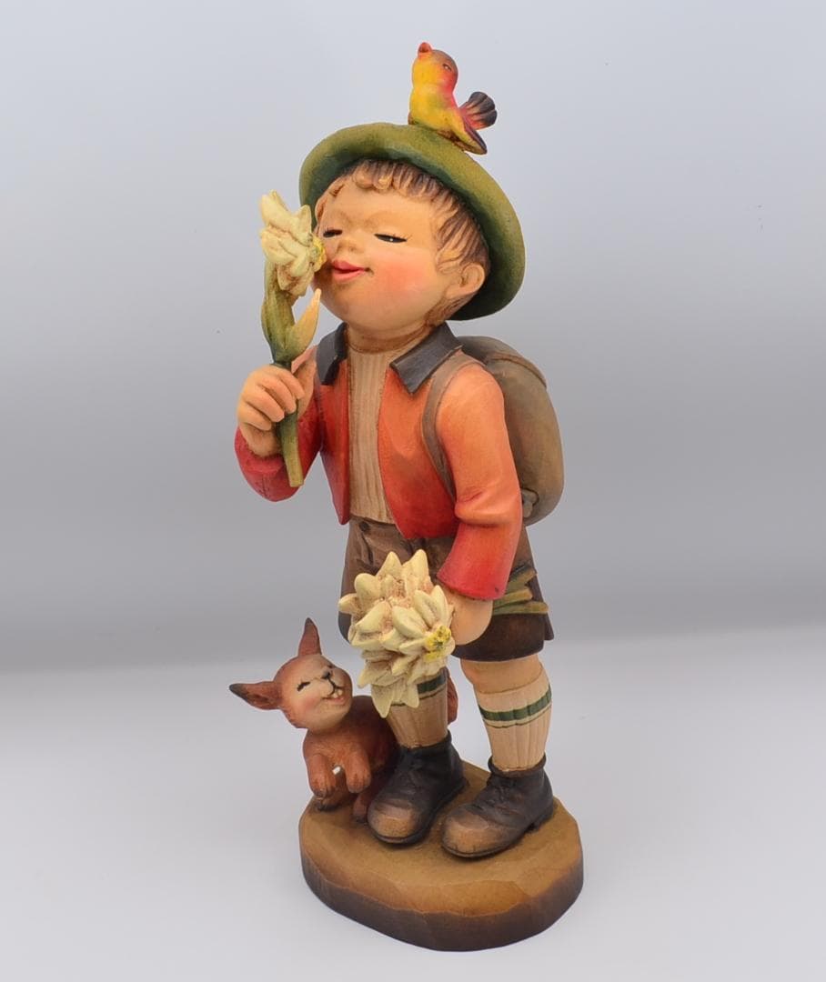 黄金の花　アンリ　ANRI　サラケイ　木彫り人形　イタリア　高さ27ｃｍ　レア