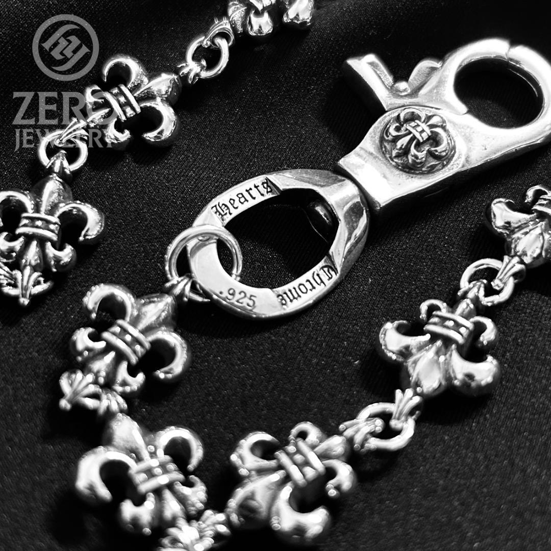 【★即日発送★925刻印】フレア ウォレットチェーン 65cm