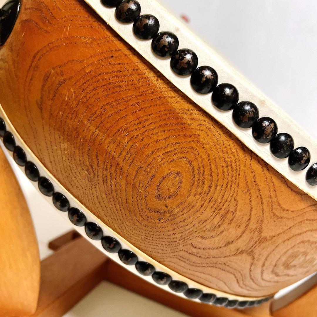 宮本卯之助　和太鼓 和楽器 平太鼓 太鼓台 直径約33cm 高さ約12cm 台座