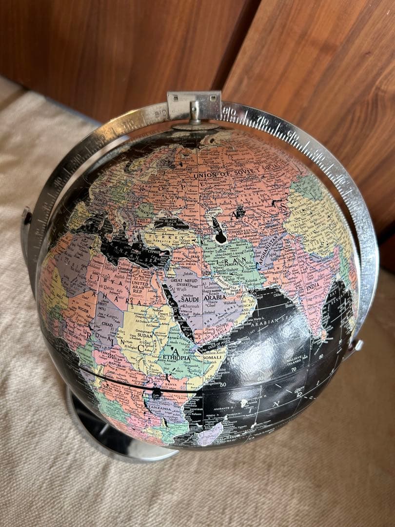 美品 60s 70s 地球儀 黒 ブラックオーシャン REPLOGLE