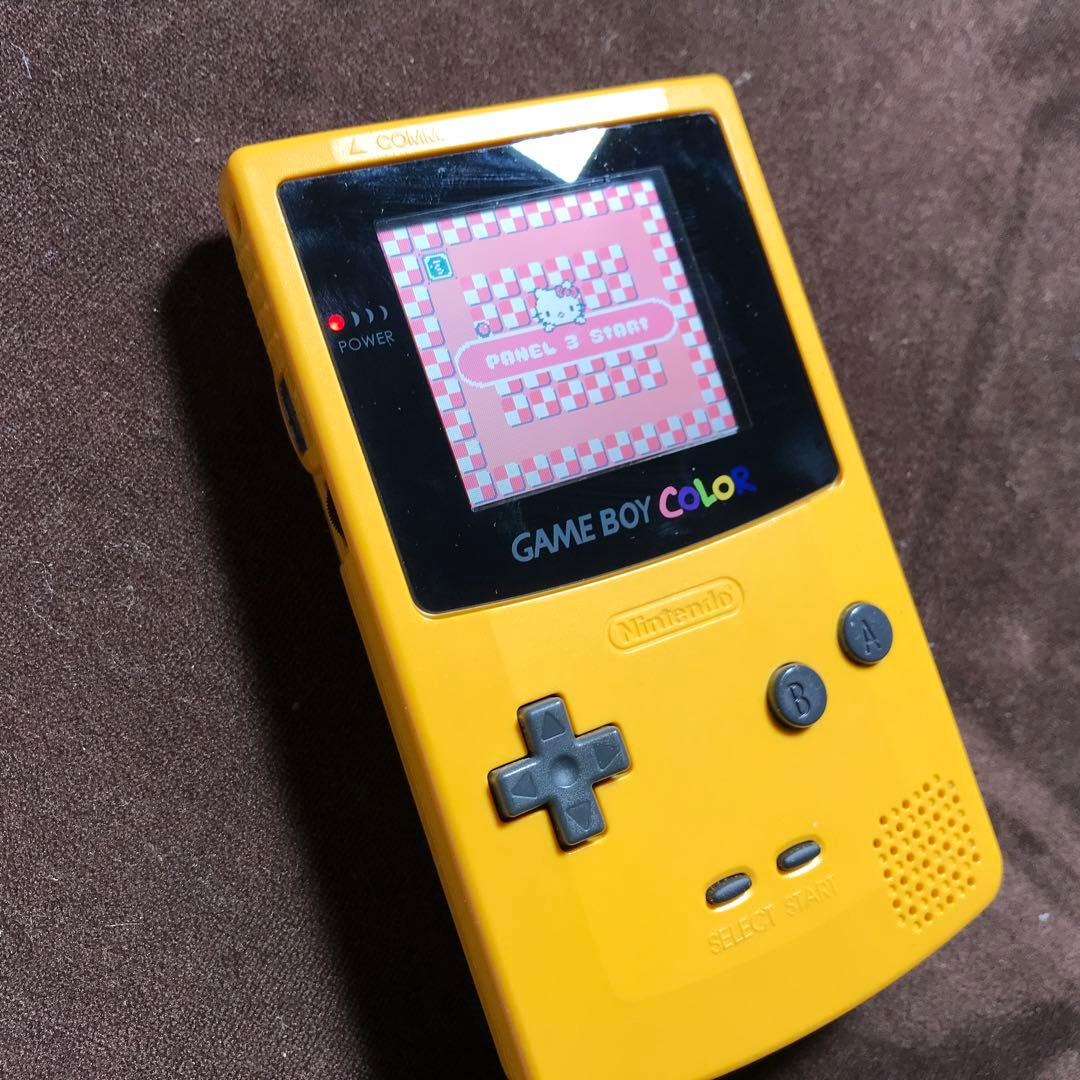 任天堂ゲームボーイクリアー　イエロー❤️新品ガラス製スクリーン交換新品偏光板交換