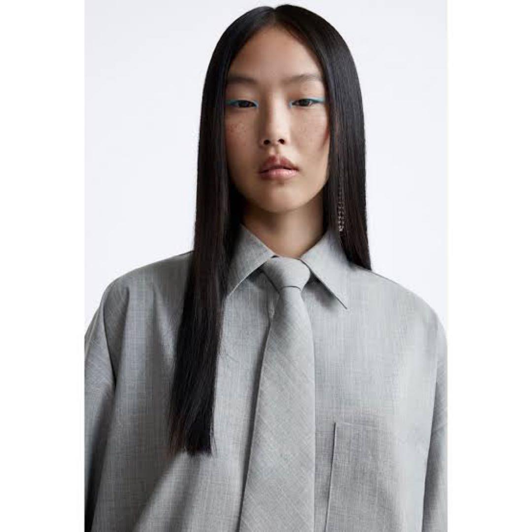 ドローストリングつきストライプシャツ ZARA×MAISON SPECIAL