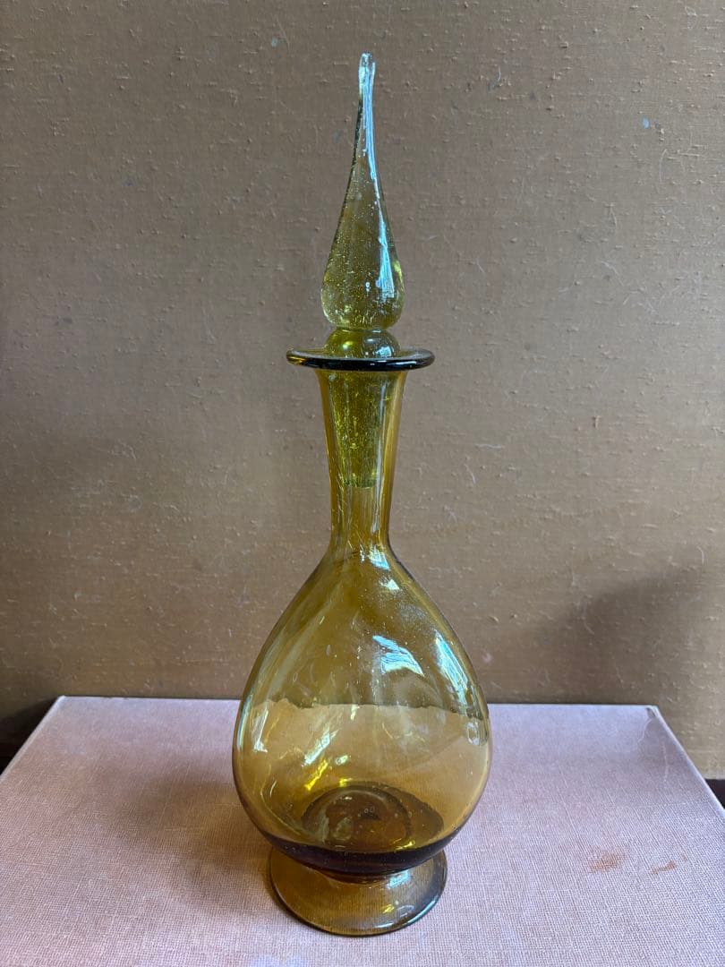 小谷眞三作倉敷ガラス飴釉足付デキャンタ　 検栄次