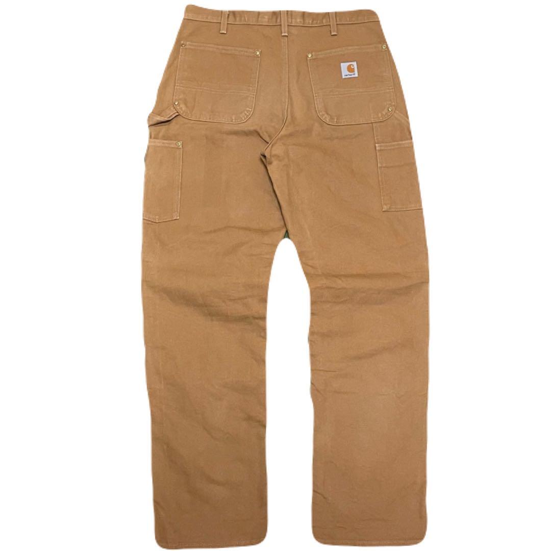 carharttカーハート　ダブルニー　ブラウンダックパンツW34L32