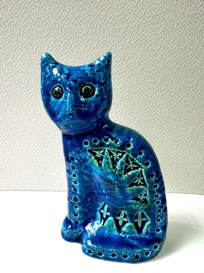 FLAVIA BITOSSI イタリア製 青い猫 オブジェ 陶器 リミニブルー