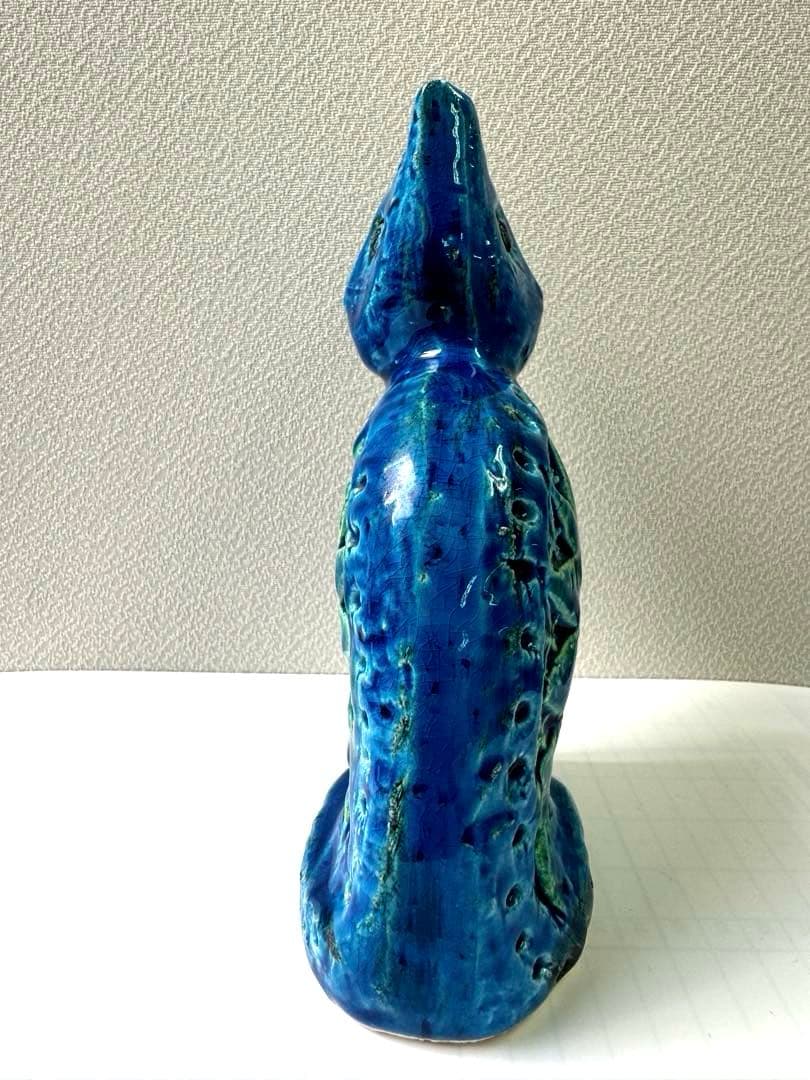 FLAVIA BITOSSI イタリア製 青い猫 オブジェ 陶器 リミニブルー