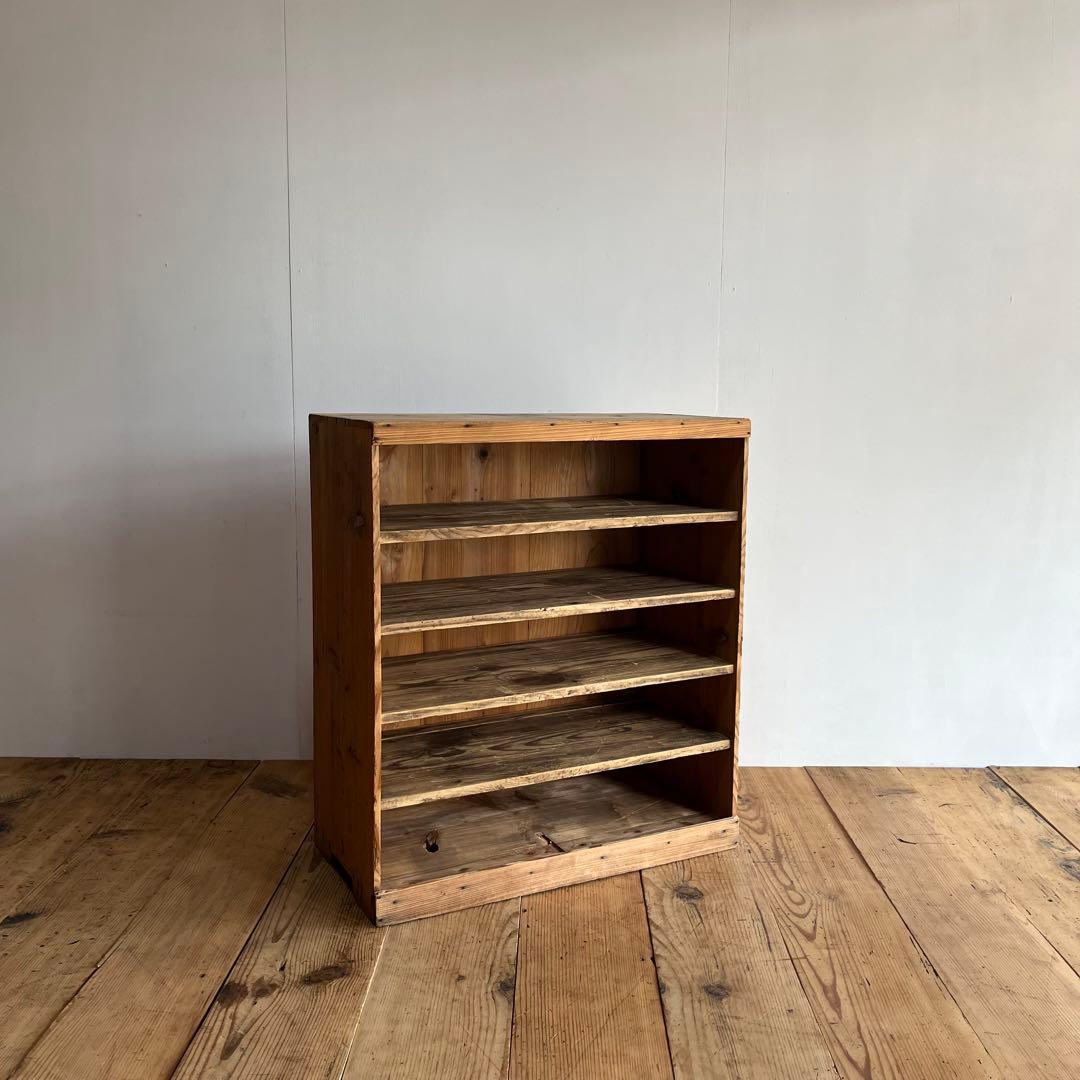 アンティーク 仕切り棚 チェスト 食器棚 書類棚 無垢材 無塗装