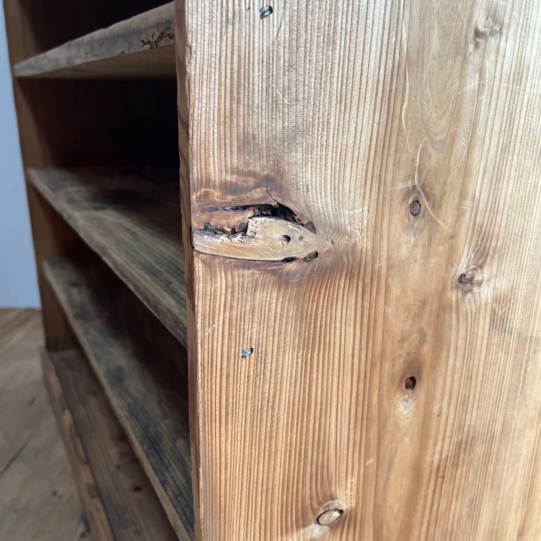 アンティーク 仕切り棚 チェスト 食器棚 書類棚 無垢材 無塗装