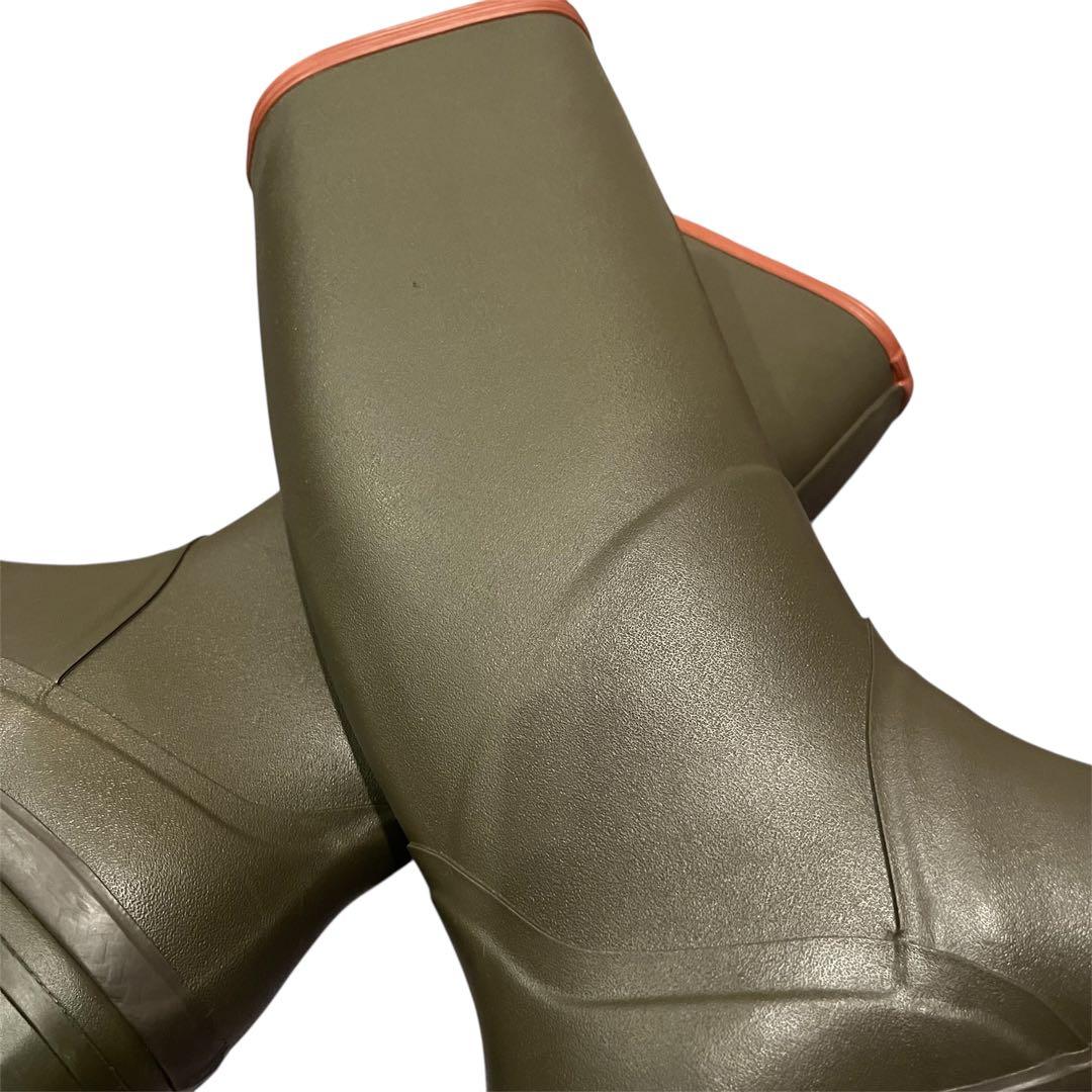 【極美品】AIGLE エーグル カーキ ロングブーツ レインブーツ バックル付き