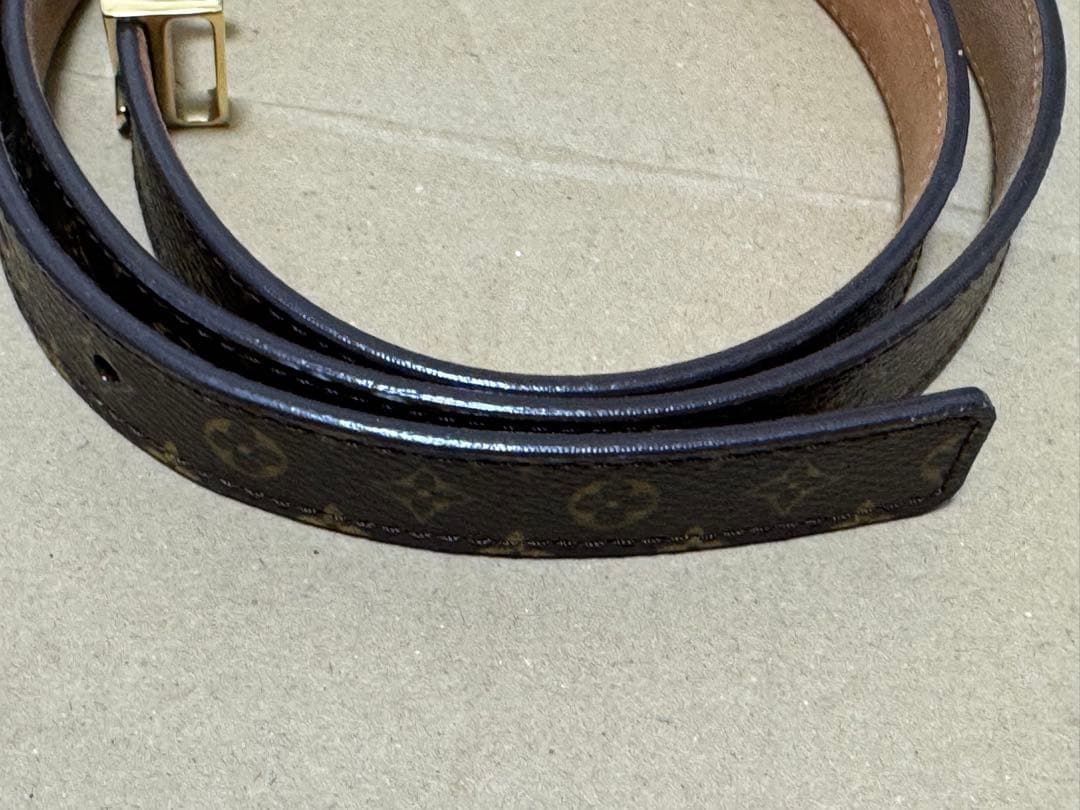 中古美品 LOUIS VUITTON ブラウン ベルト 80/32 箱付