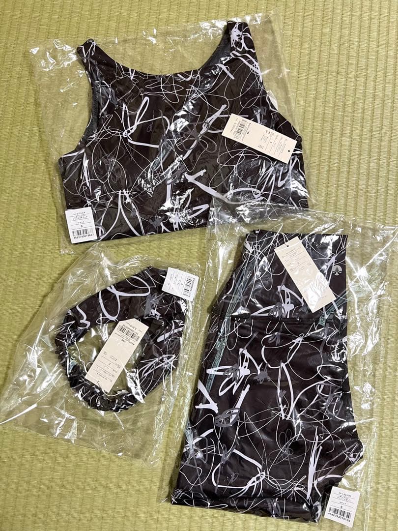 【SUKALA】新品 リボンフラワープリント/ブラック Sサイズ 3点セット