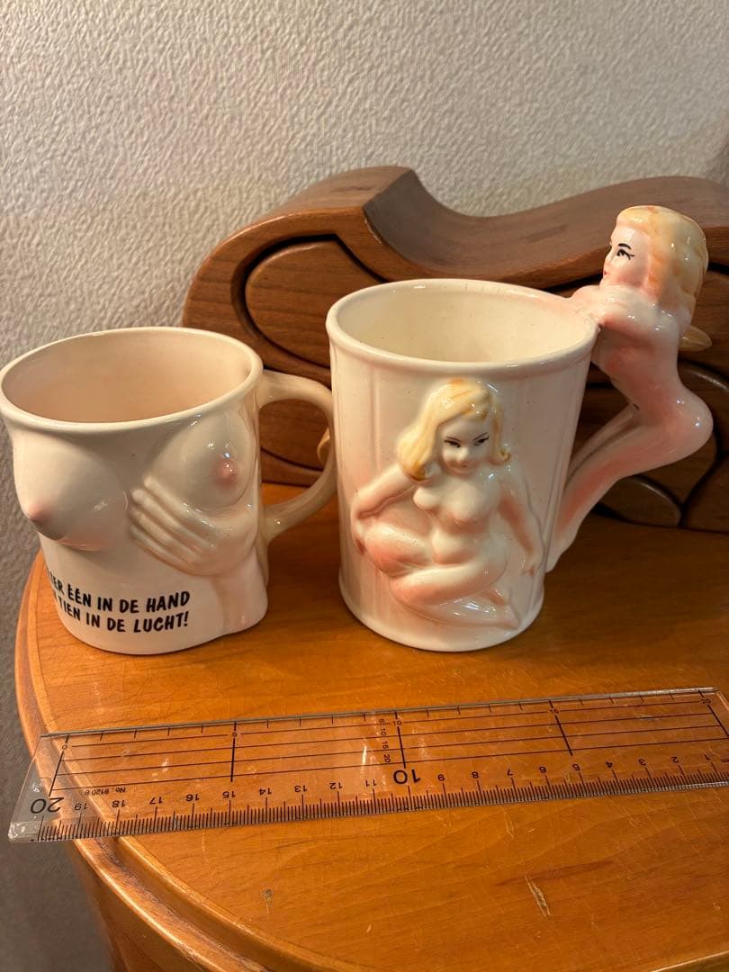 ビンテージ50s ピンナップ　マグカップ　ヌード　セクシー　グラビア　レトロ