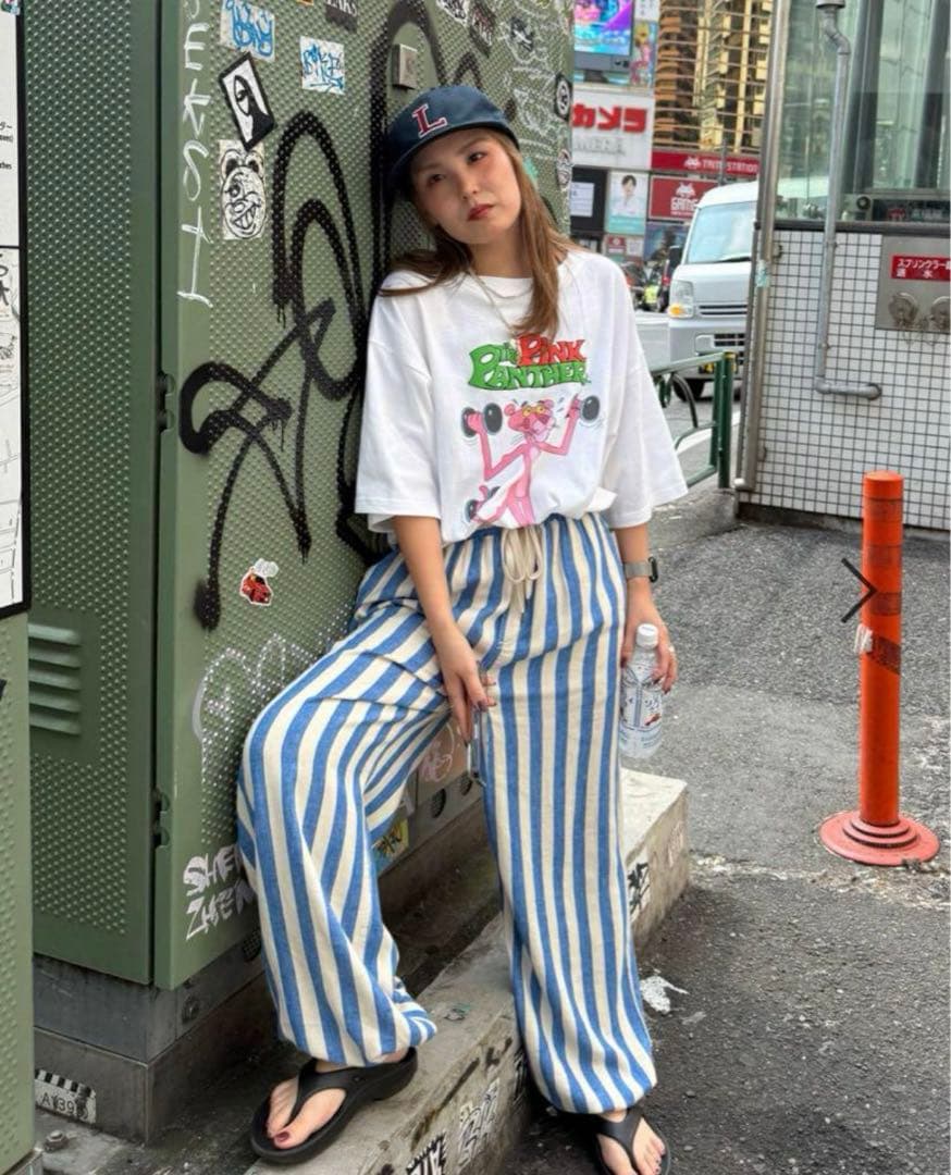 【新品タグ付き】✨完売品　今季　ニコアンド　ストライプパジャパン