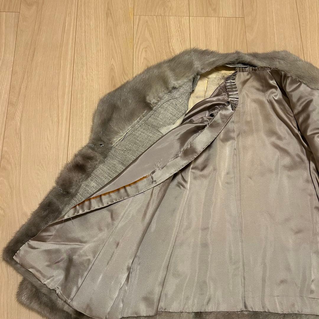 【希少】サファイアミンク　毛皮　コート　ファー　ムーンバット　ミンクファー　AQ