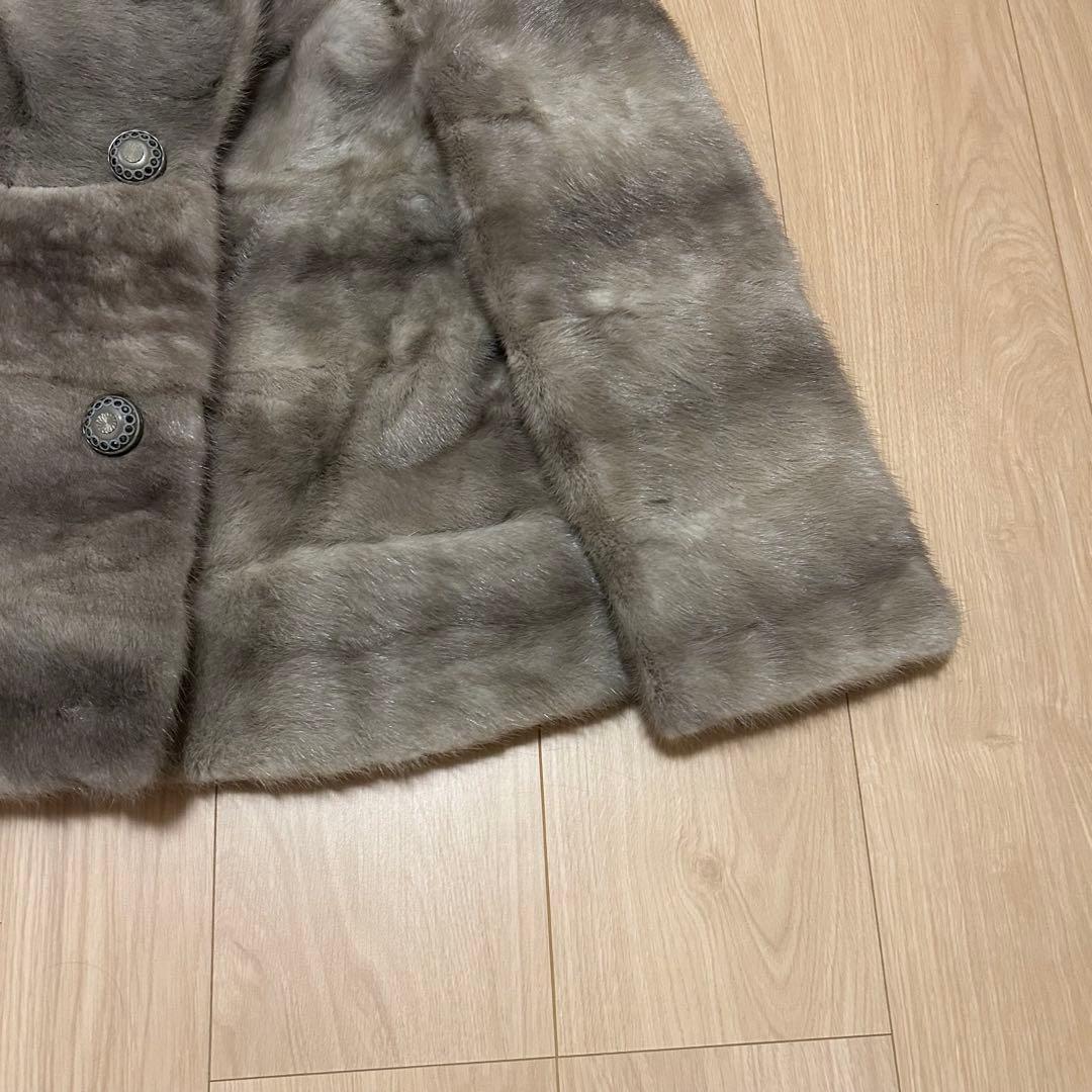 【希少】サファイアミンク　毛皮　コート　ファー　ムーンバット　ミンクファー　AQ