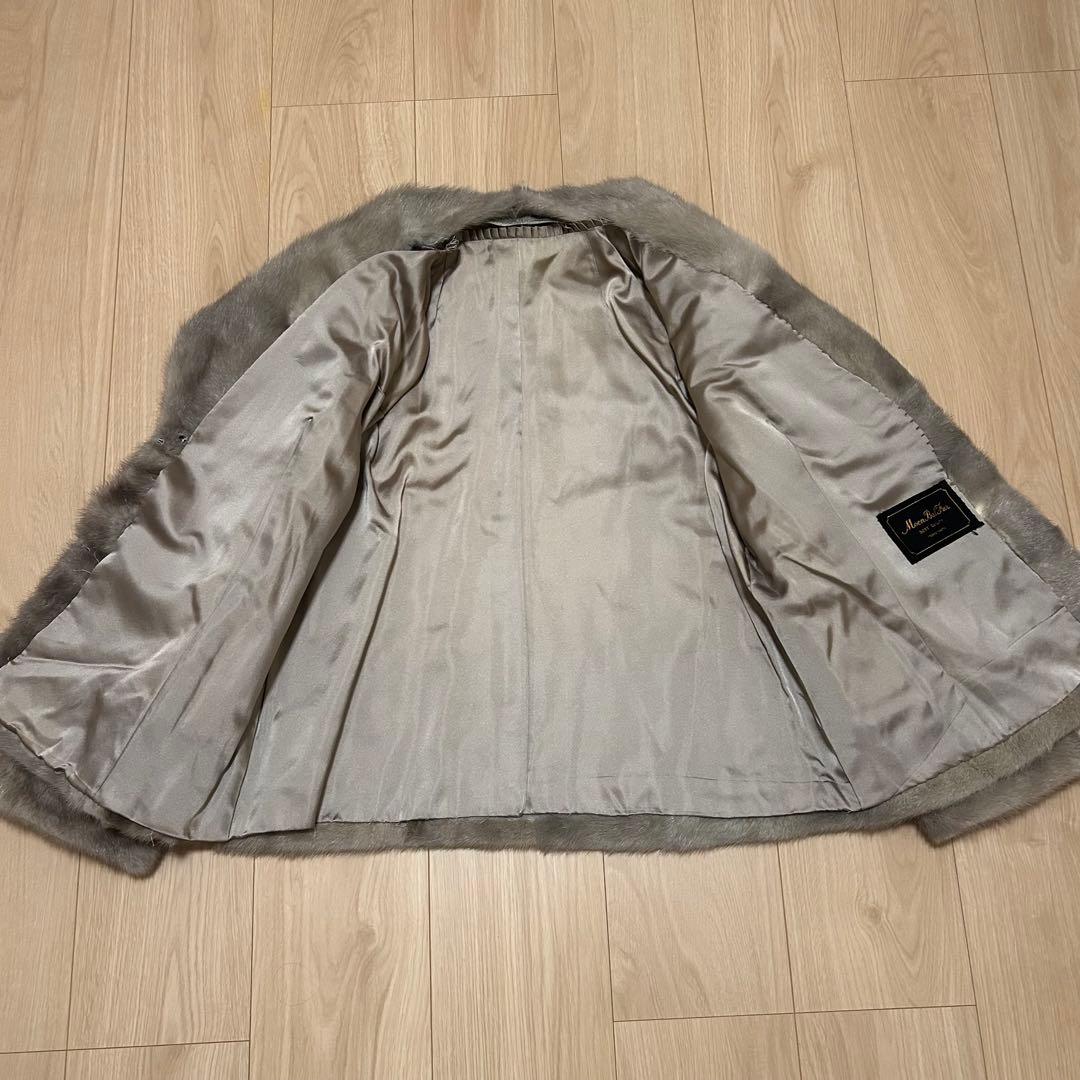 【希少】サファイアミンク　毛皮　コート　ファー　ムーンバット　ミンクファー　AQ