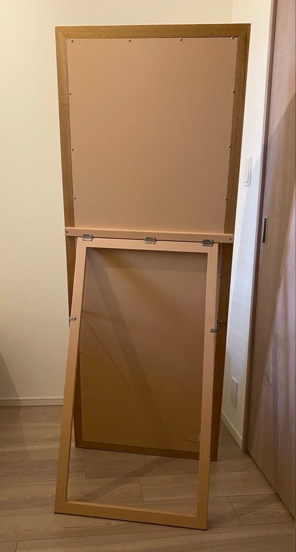 ナチュラルウッド 縦長スタンドミラー