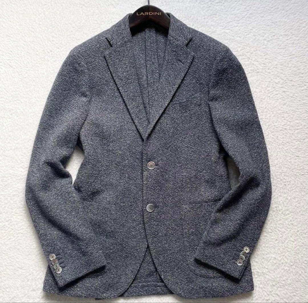 LARDINI ツイード テーラードジャケット シェルボタン 44 ハンガー付き