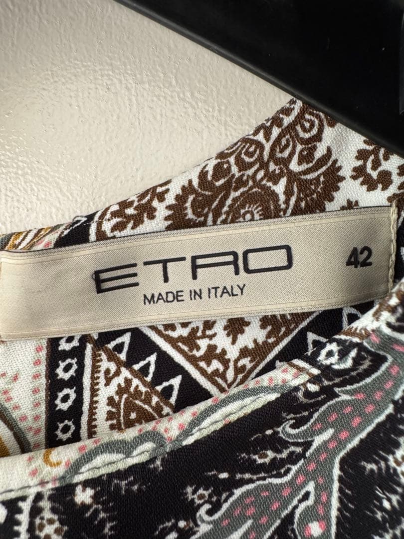 未使用級 ETRO ペイズリー マルチカラー ストレッチ ドレス ワンピース
