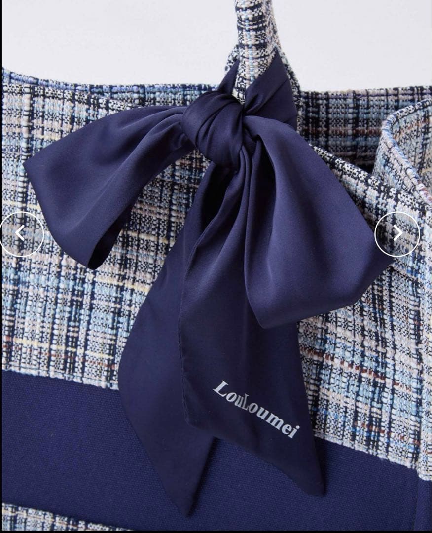 NICE CLAUP LouLoumei チェック柄ツイードトートバッグ