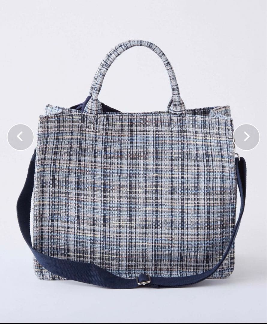 NICE CLAUP LouLoumei チェック柄ツイードトートバッグ