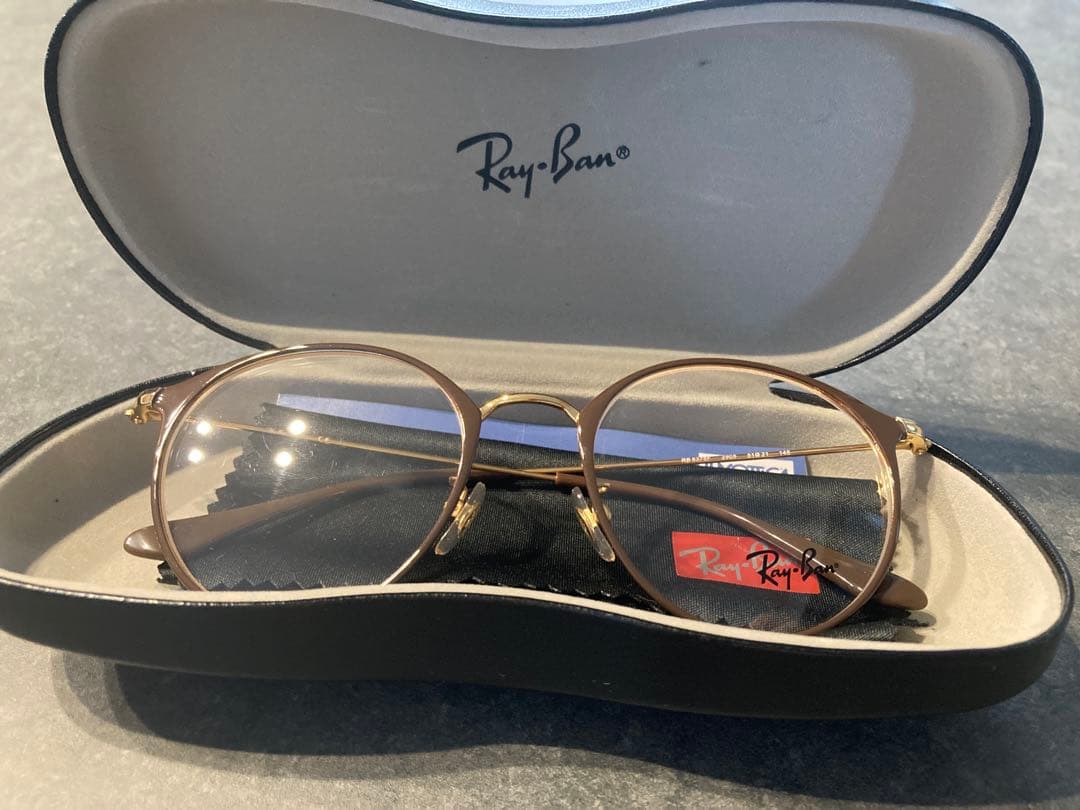 Ray-Ban 伊達メガネ　メガネフレーム　レイバン　ブラウン　度なし　眼鏡