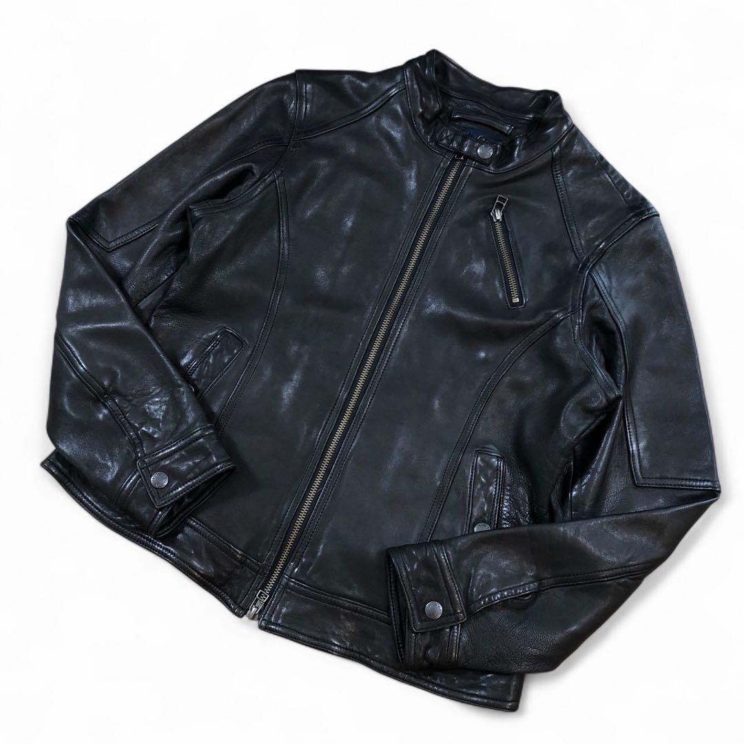 AVIREX シングル ライダース レザージャケット 羊革 ラムレザー M