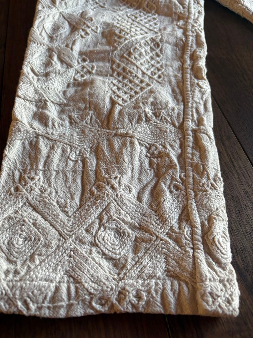 ポキプシー　pokipcee 刺繍　手刺繍　インド　ホワイト　パンツ　スザニ