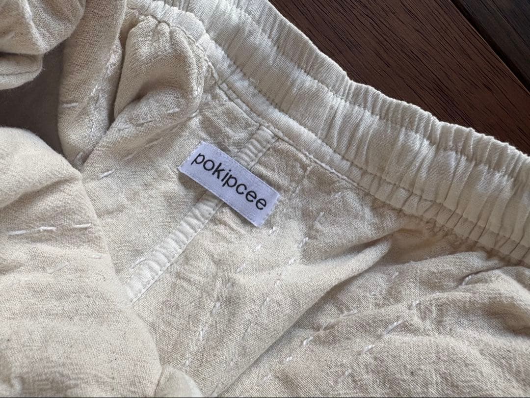 ポキプシー　pokipcee 刺繍　手刺繍　インド　ホワイト　パンツ　スザニ