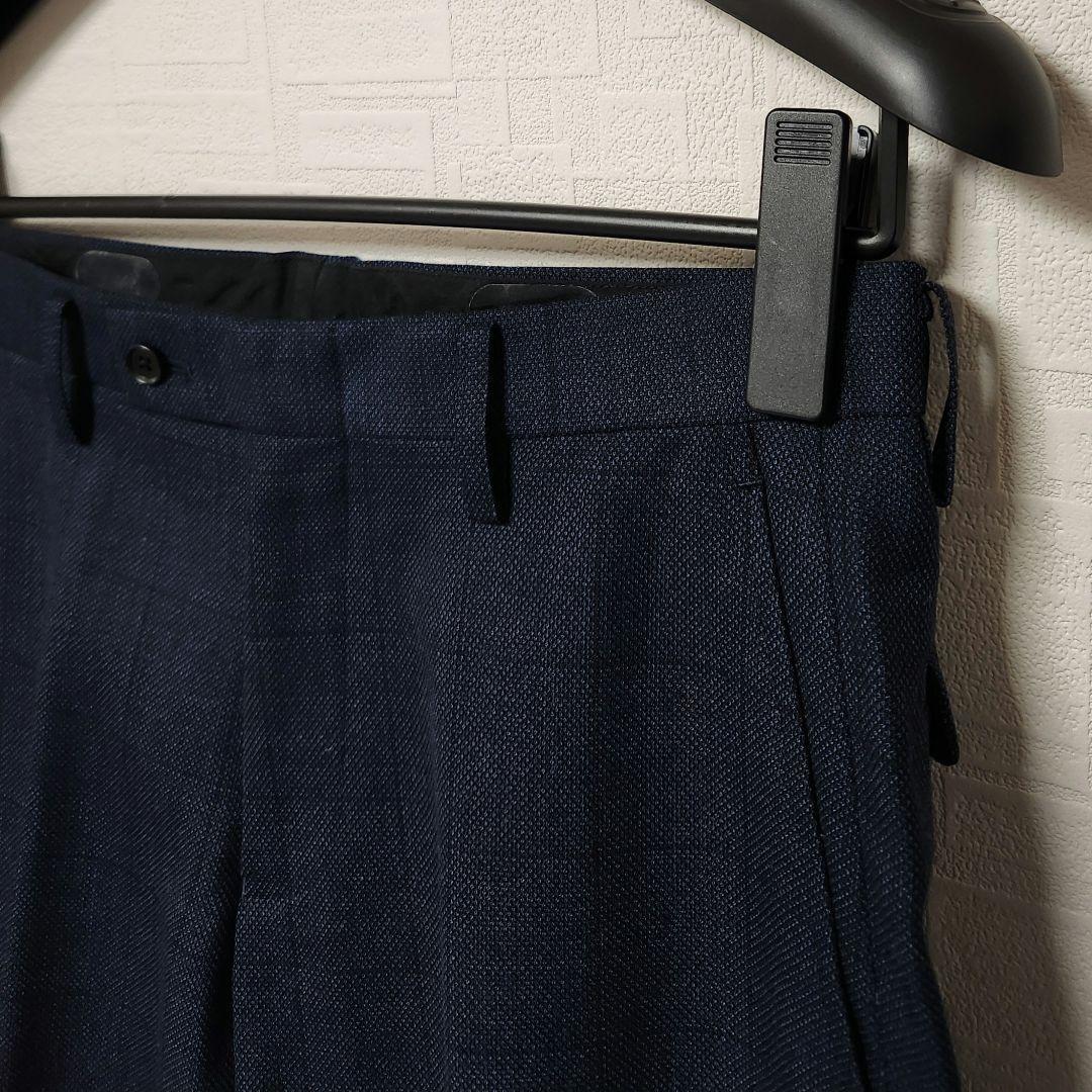 オリヒカ　メンズスーツ　スリーピース　セットアップ　濃紺ブルー　チェック