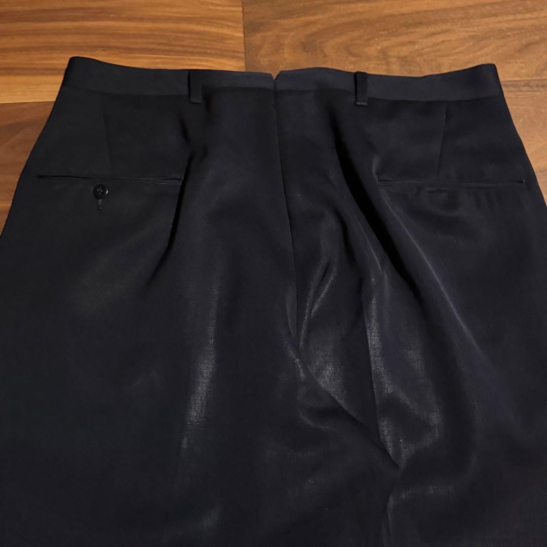 50s レーヨンギャバジンスラックス　レーヨンウール　紺