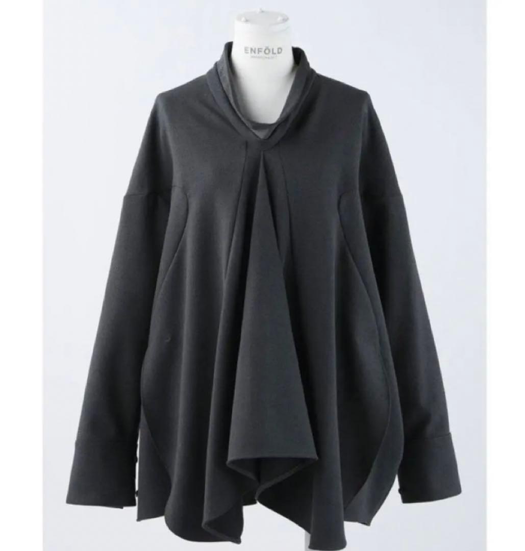 美品　ENFOLD エンフォルド アシンメトリー ブラウス ブラック