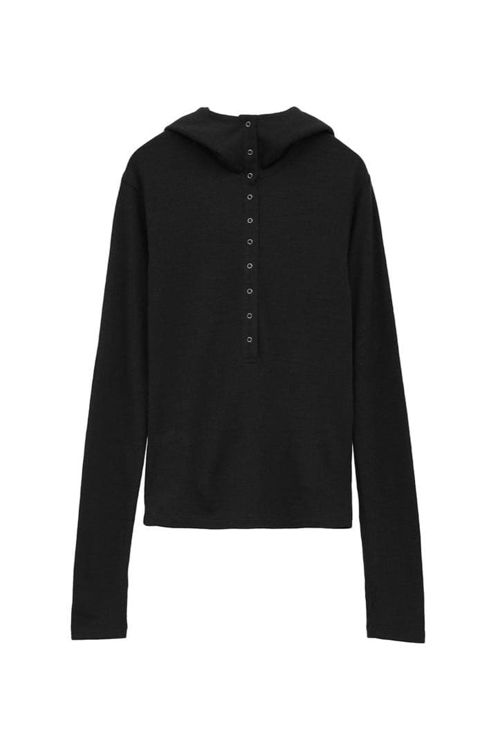 トップス CLANE WOOL RIB HOODED TIGHT TOPS