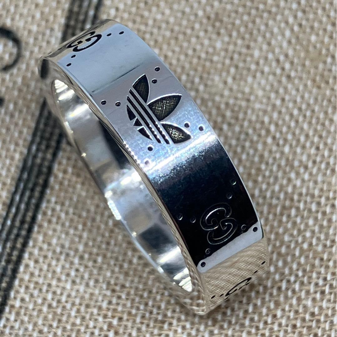 GUCCI adidas グッチ アディダス リング 銀 指輪 21号 中古