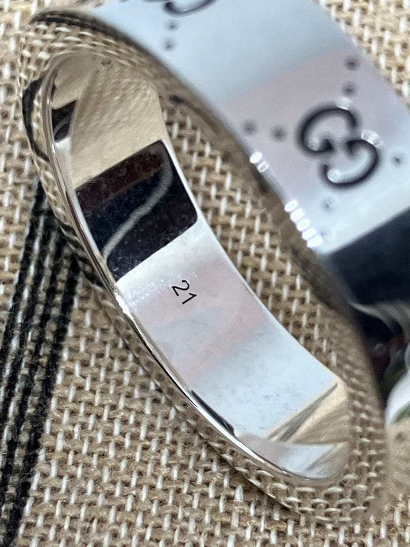 GUCCI adidas グッチ アディダス リング 銀 指輪 21号 中古