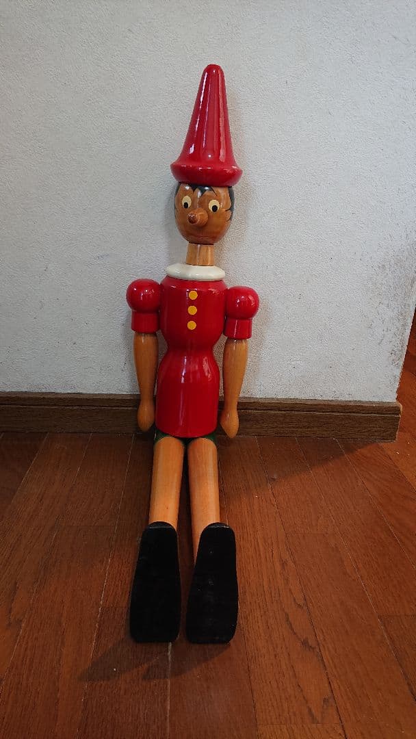 かつくん 木製ピノキオ人形 高さ約93cm 横幅約20cm