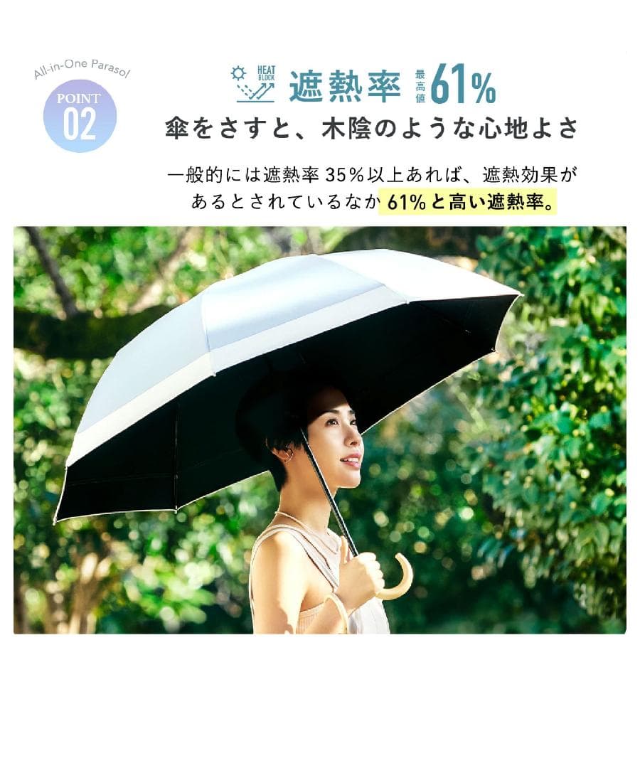 COKAGE+ 完全遮光生地使用 東レ サマーシールド 長傘